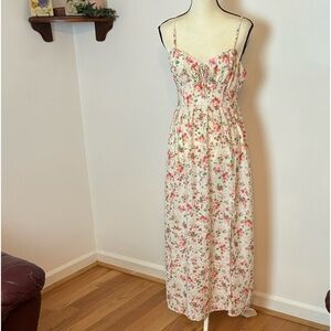 NWT Inspired ❤️ Hearts Floral Spaghetti Strap Maxi Dress Size Large